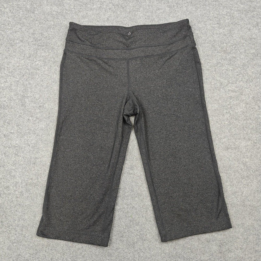 PrAna Pants Womens M Gray Capri Pull On Straight Leg Yoga Athletic Stretch